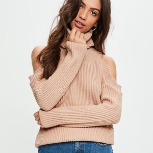 Missguided Cold Shoulder Turtleneck Sweater